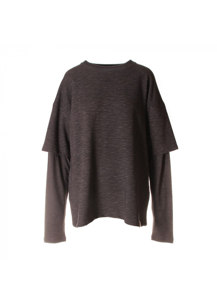 DERNA | ABBIGLIAMENTO UNISEX FELPA COTONE ORGANICO T-SHIRT GRIGIO WRAD ABBIGLIAMENTO UNISEX FELPA COTONE ORGANICO T-SHIRT GRIGIO WRAD