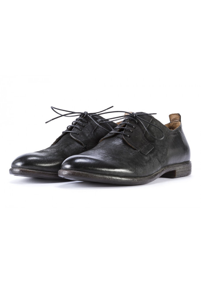 DERNA | MEN'S SHOES FLAT SHOES IN LEATHER HANDMADE BLACK MOMA MEN'S SHOES FLAT SHOES IN LEATHER HANDMADE BLACK MOMA