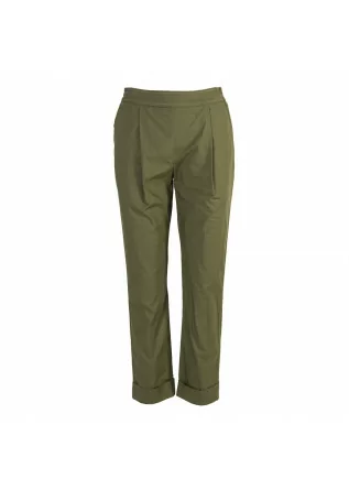 WOMEN'S CLOTHING TRAUSERS PURE COTTON MILITARY GREEN SEMICOUTURE