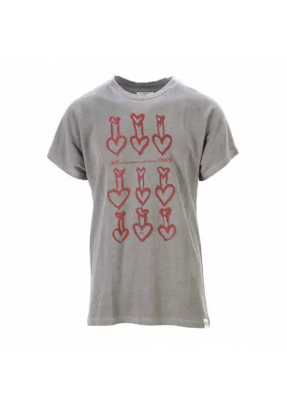 UNISEX CLOTHING T-SHIRT GRAPHI-TEE BIO COTTON 'HEARTS' PRINT GREY WRAD