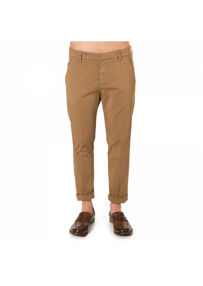 MEN'S CLOTHING CHINO COTTON SILK PANTS BISCUIT BROWN ENTRE AMIS