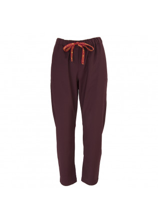 WOMEN'S CLOTHING TROUSERS WOOL MIX DARK BORDEAUX SEMICOUTURE