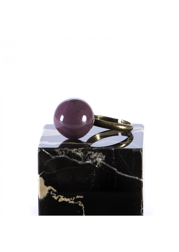 DERNA | ACCESSORI DONNA ANELLO FATTO A MANO BIGLIA IN CERAMICA LILLA TOLEMAIDE ACCESSORI DONNA ANELLO FATTO A MANO BIGLIA IN CERAMICA LILLA TOLEMAIDE