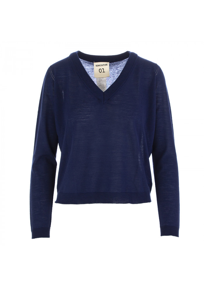 DERNA | MAGLIA DONNA SEMICOUTURE | BLU MAGLIA DONNA SEMICOUTURE | BLU