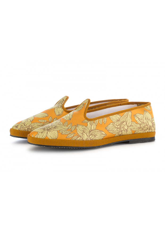 DERNA | DAMEN FLACHE SCHUHE MIEZ | ORANGE / BLUMEN DAMEN FLACHE SCHUHE MIEZ | ORANGE / BLUMEN