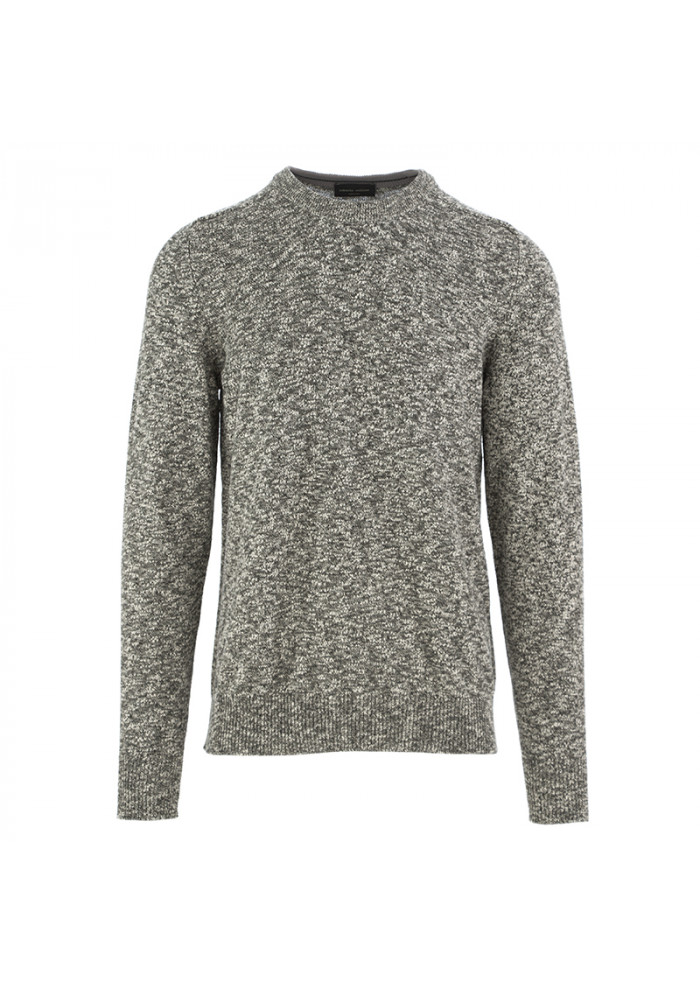 DERNA | MEN'S SWEATER ROBERTO COLLINA | GREY MELANGE COTTON MEN'S SWEATER ROBERTO COLLINA | GREY MELANGE COTTON