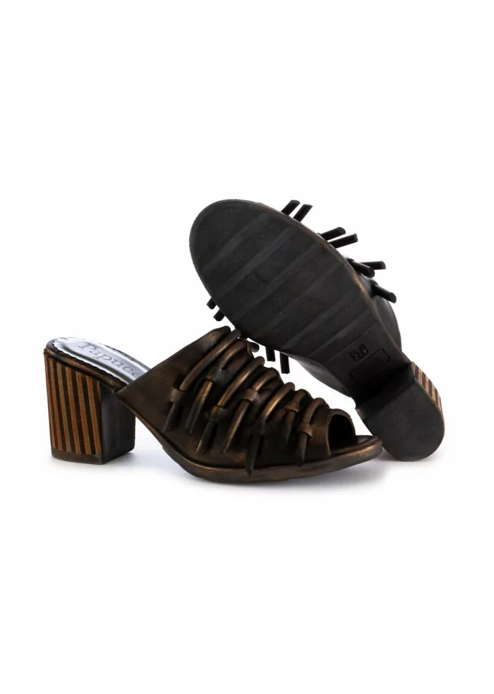 sandali sabot da donna papucei dalinda nero bronzo pelle