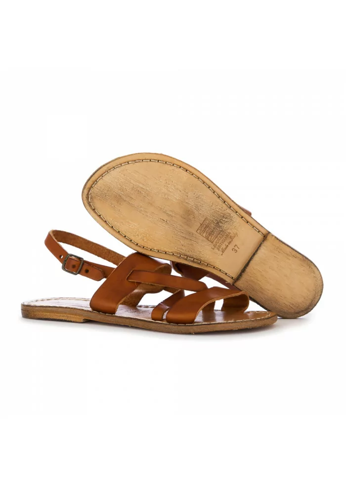 women's sandals l'artigiano del cuoio leather brown