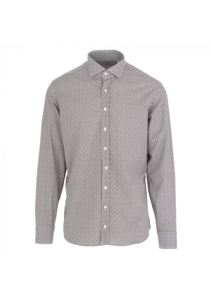 DERNA | MEN'S SHIRT BASTONCINO | BLUE BROWN MEN'S SHIRT BASTONCINO | BLUE BROWN