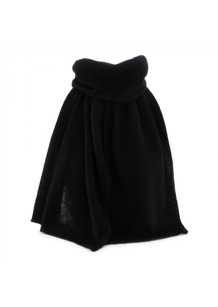 DERNA | WOMEN'S STOLE RIVIERA | 100% CASHMERE BLACK WOMEN'S STOLE RIVIERA | 100% CASHMERE BLACK