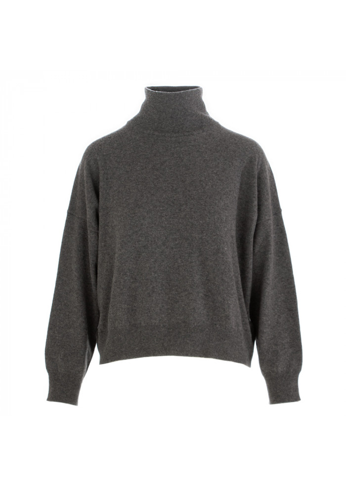 DERNA | WOMEN'S TURTLENECK SWEATER SEMICOUTURE | GREY WOMEN'S TURTLENECK SWEATER SEMICOUTURE | GREY