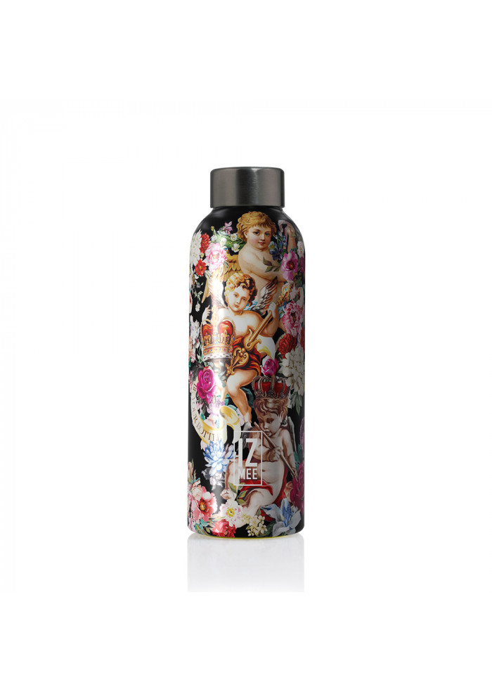 DERNA | WATER BOTTLE IZMEE | HOLY BLOOM BLACK MULTICOLOR WATER BOTTLE IZMEE | HOLY BLOOM BLACK MULTICOLOR