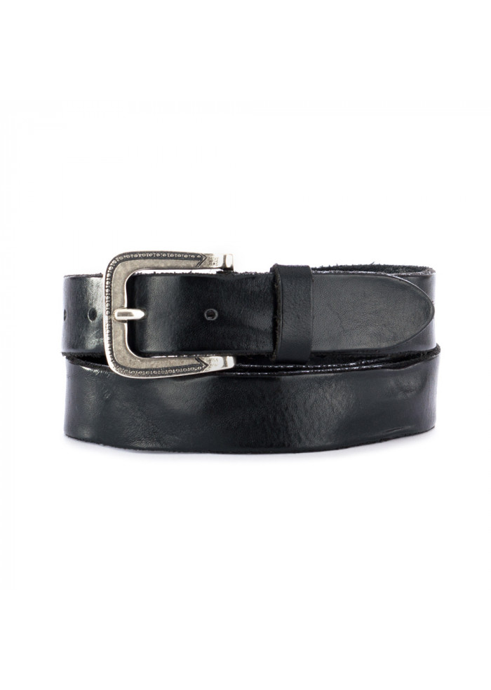 DERNA | UNISEX LEATHER BELT DANDY STREET | CN3 BLACK UNISEX LEATHER BELT DANDY STREET | CN3 BLACK