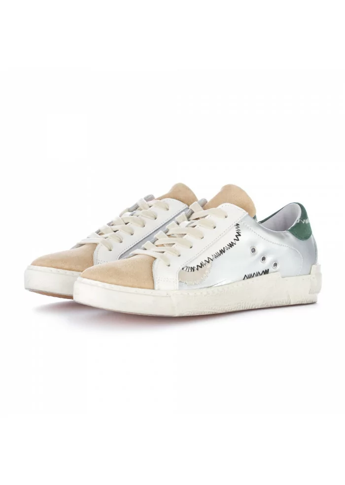 sneakers donna ago beige argento