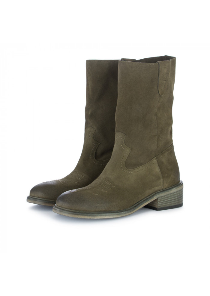 DERNA | WOMEN'S BOOTS SOFIA/LEN | 3658 VELOUR GREEN WOMEN'S BOOTS SOFIA/LEN | 3658 VELOUR GREEN