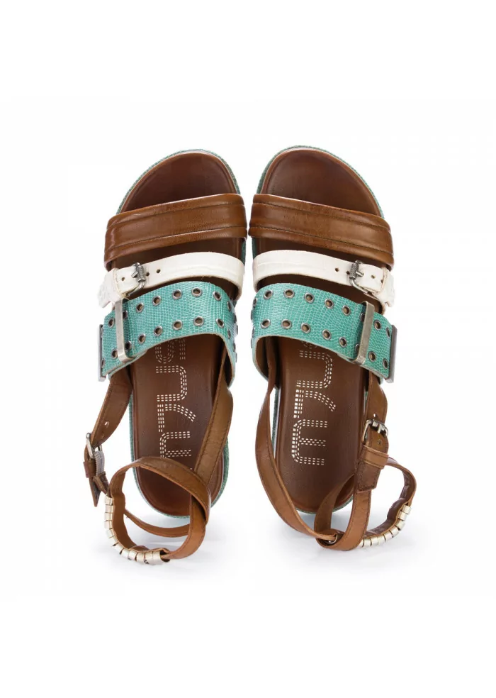 womens sandals mjus brown torquoise