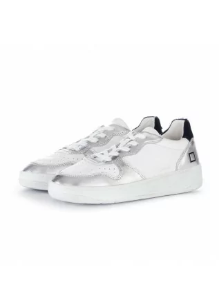 womens sneakers date court pop white silver