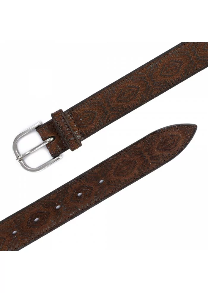 men's belt orciani cutting brown