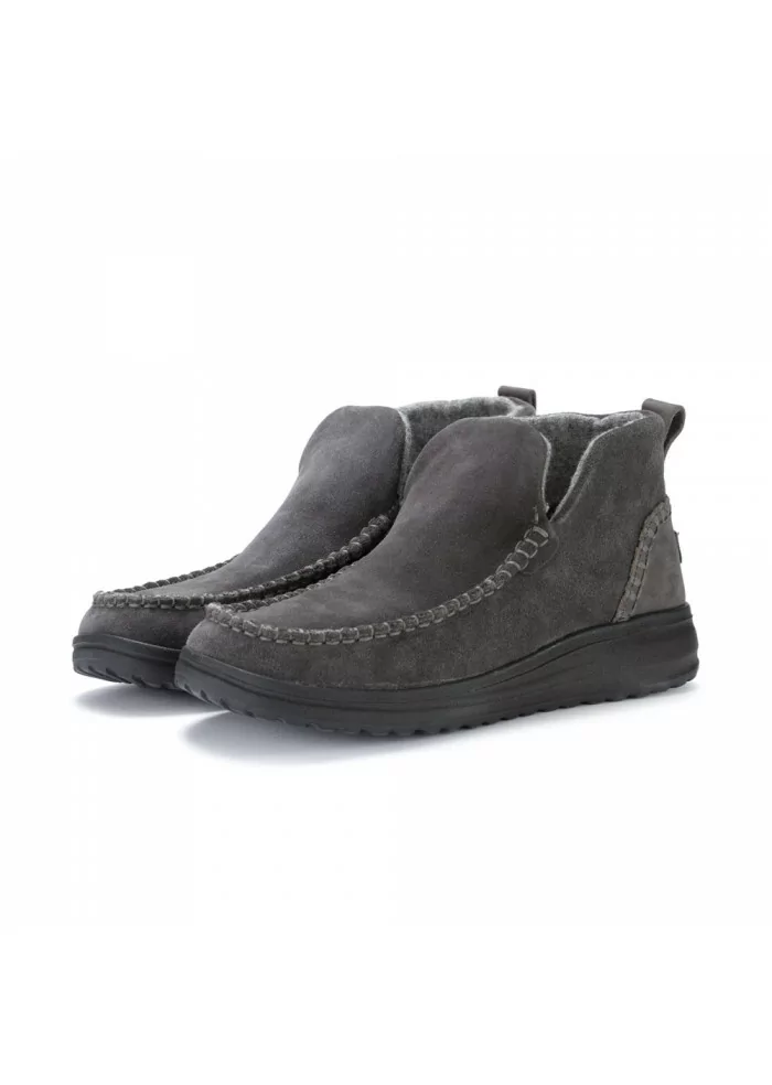 womens ankle boots hey dude denny suede grey