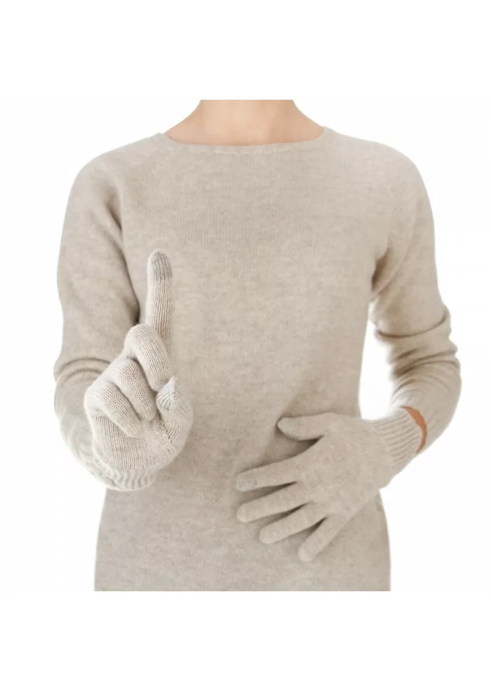 womens gloves riviera cashmere touch beige
