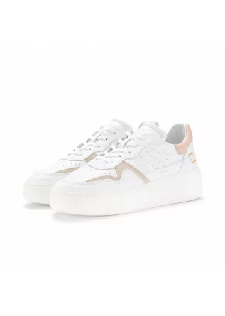 womens sneakers date step calf white pink