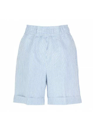 shorts donna semicouture bianco blu rigato