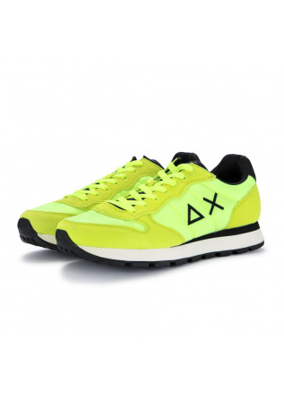 mens sneakers sun68 tom solid nylon fluorescent yellow