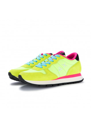 womens sneakers sun68 ally solid fluorescent yellow