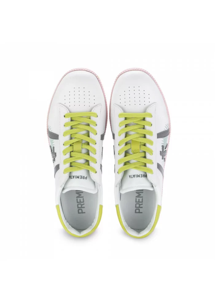 womens sneakers premiata andyd white green pink