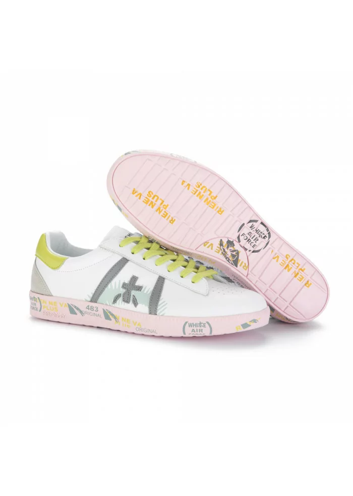 womens sneakers premiata andyd white green pink