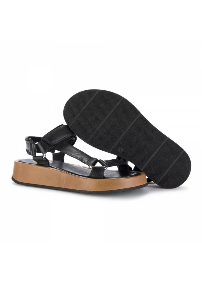 womens sandals mjus black brown strap