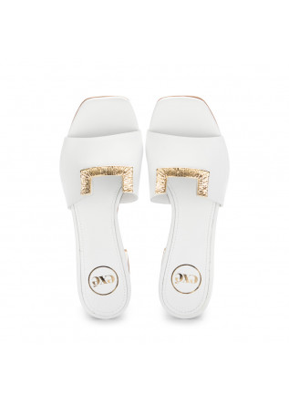 WOMEN'S HEEL SANDALS EXE' | POLINA WHITE LEATHER