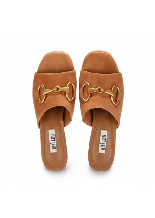 BIBI LOU | HEELED SANDALS SUEDE LEATHER BROWN
