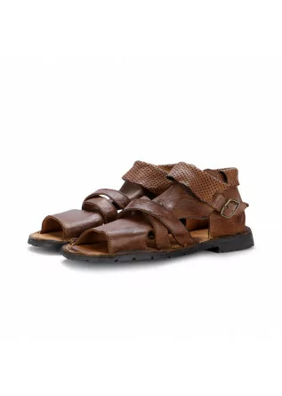 womens sandals manufatto toscano vinci forato leather brown