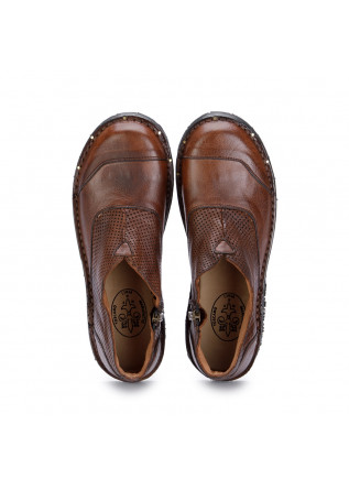 MANUFATTO TOSCANO VINCI | FLAT SHOES LEATHER COLLAR BROWN