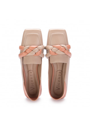 VICENZA | FLAT SHOES SQUARE-TOE WOVEN BAND IN CATANIA LEATHER PINK
