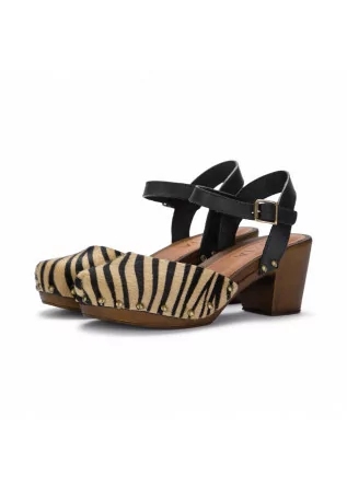 sandali tacco donna tuscia zebra beige nero