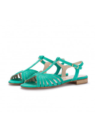 womens sandals positano in love nemesi camoscio green