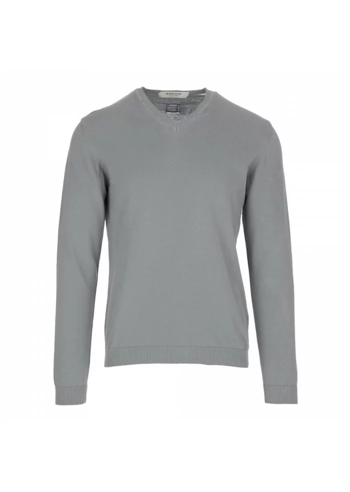 mens sweater wool and co grey cotton