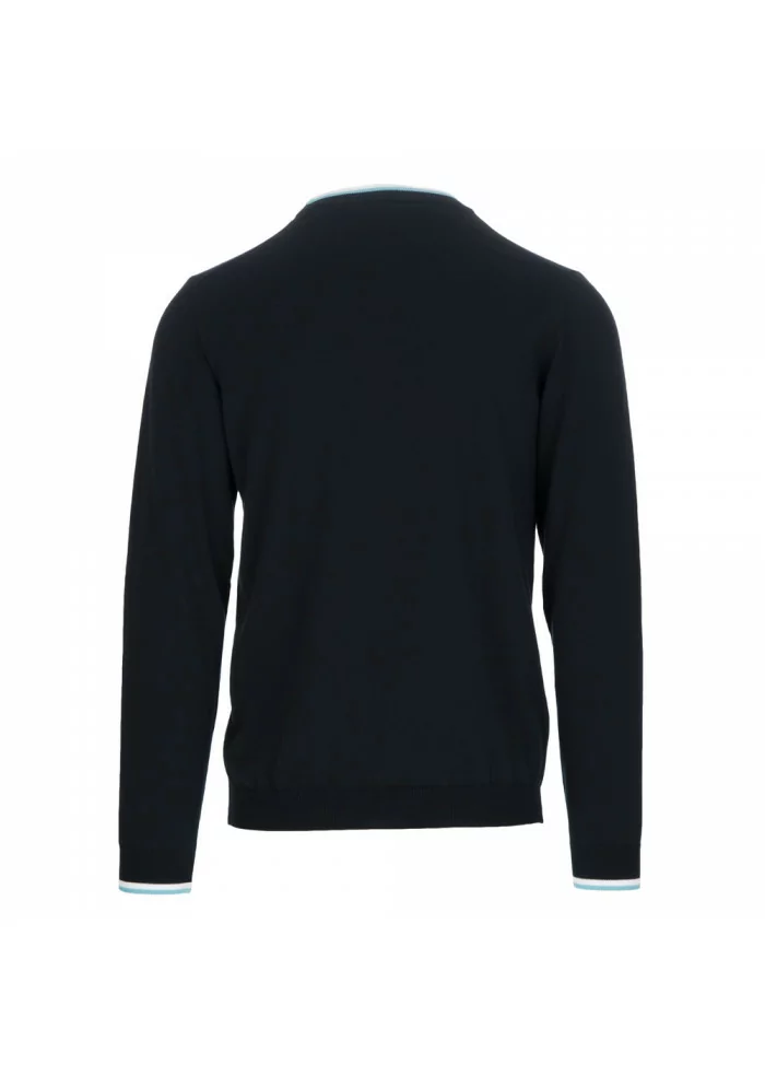 mens sweater wool and co dark blue white details