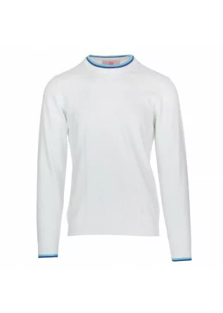 mens sweater wool and co white blue details