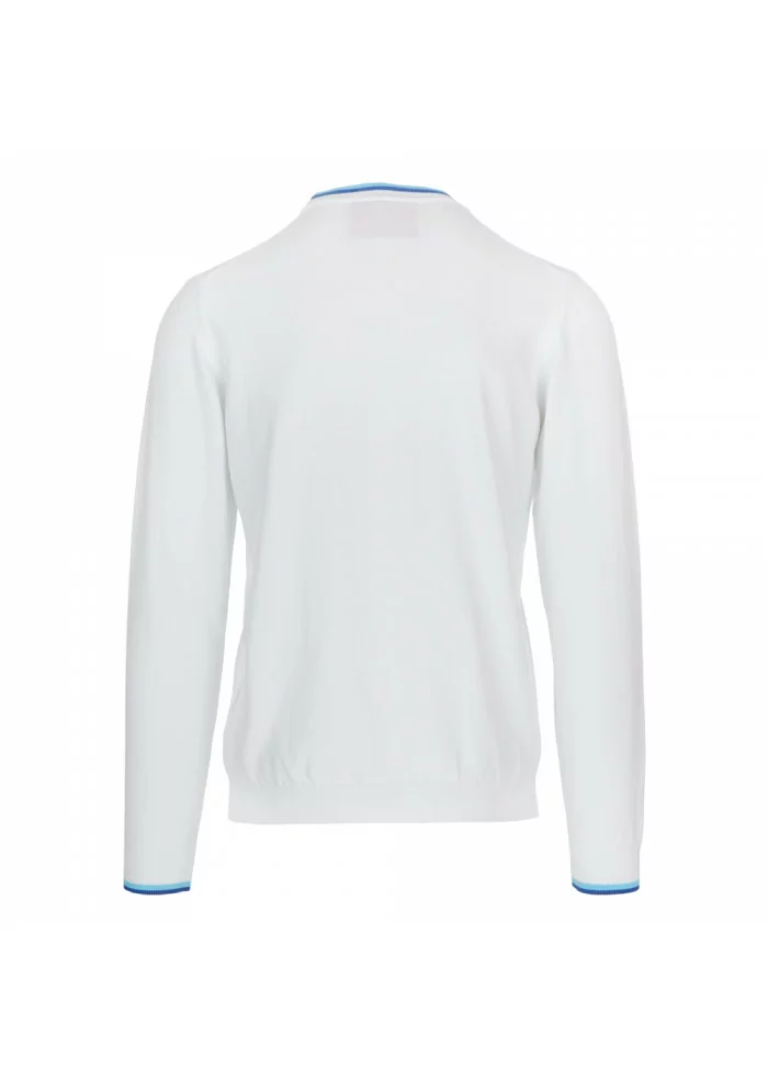 mens sweater wool and co white blue details
