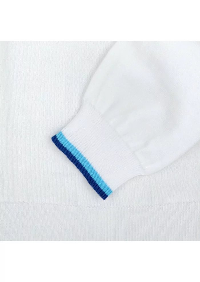 maglioncino uomo wool and co bianco dettagli blu