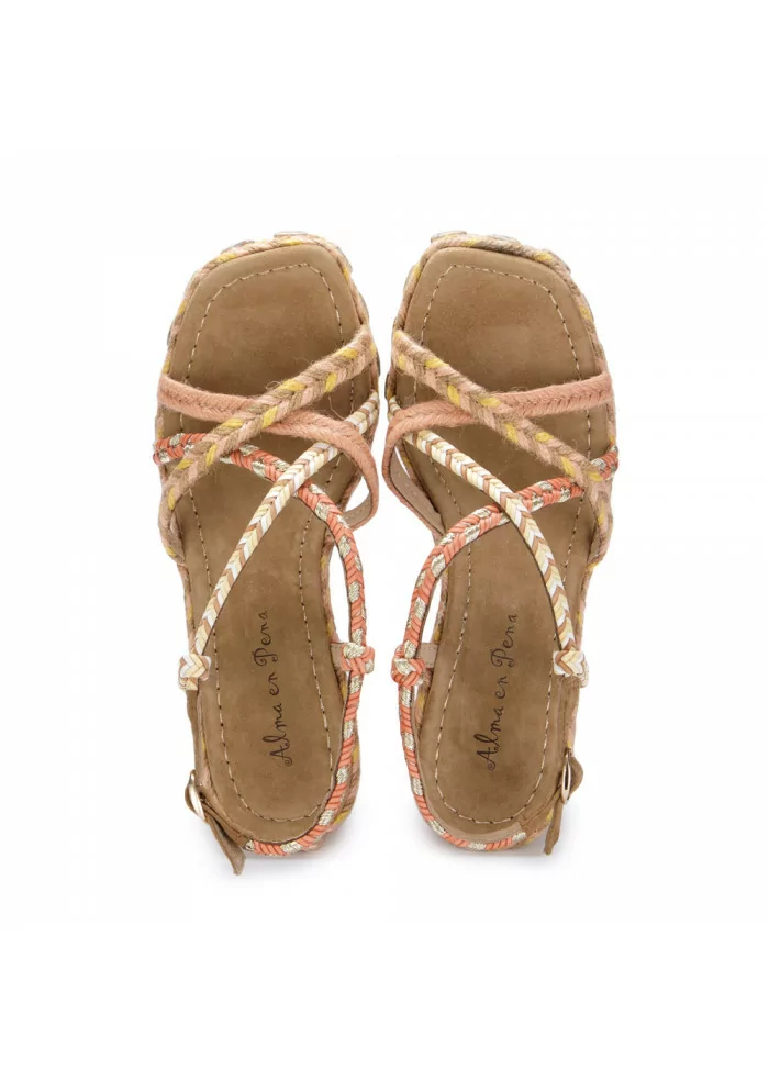 wedge sandals alma en pena brown multicolor