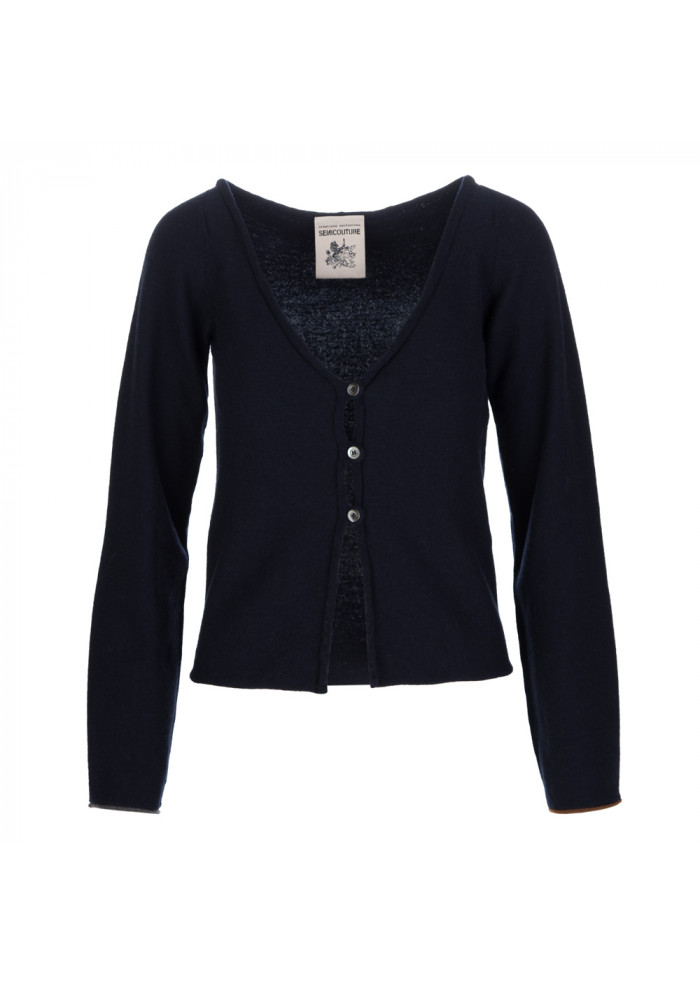 DERNA | WOMEN'S CARDIGAN SEMICOUTURE | Y2WC02 L14-1 BLUE WOMEN'S CARDIGAN SEMICOUTURE | Y2WC02 L14-1 BLUE