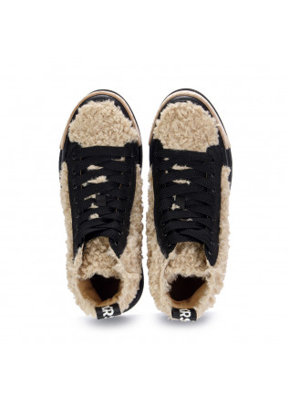 BNG REAL SHOES | SNEAKERS HIGH FAUX FUR "LA DOLLY" BLACK