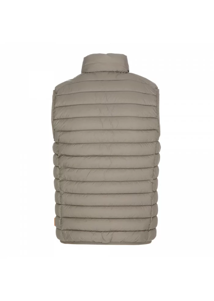 mens puffer vest save the duck adam taupe grey