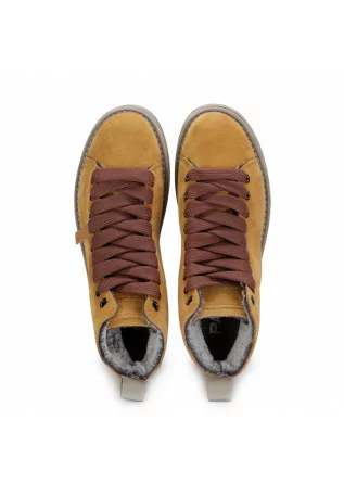PANCHIC | HIGH SNEAKERS SUEDE WIDE BROWN LACES YELLOW