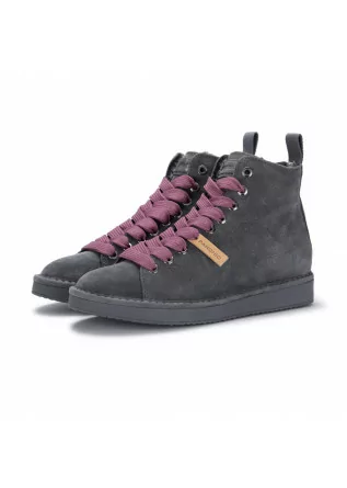 womens lace up ankle boots panchic dark grey