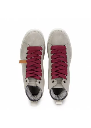 PANCHIC | HIGH SNEAKERS SUEDE WITH BORDEAUX LACES GREY